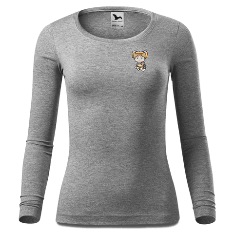 Die Jung Sinzerin Winter Edition Longsleeve Fitted Damen Grau Meliert Schoemering Front