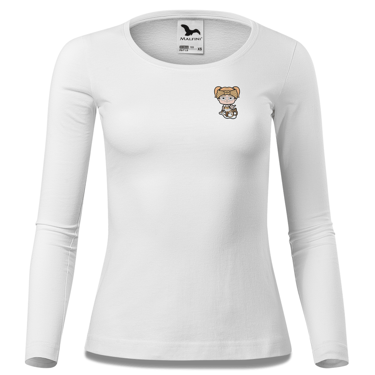 Die Jung Sinzerin Winter Edition Longsleeve Fitted Damen Weiss Kronstauden Front
