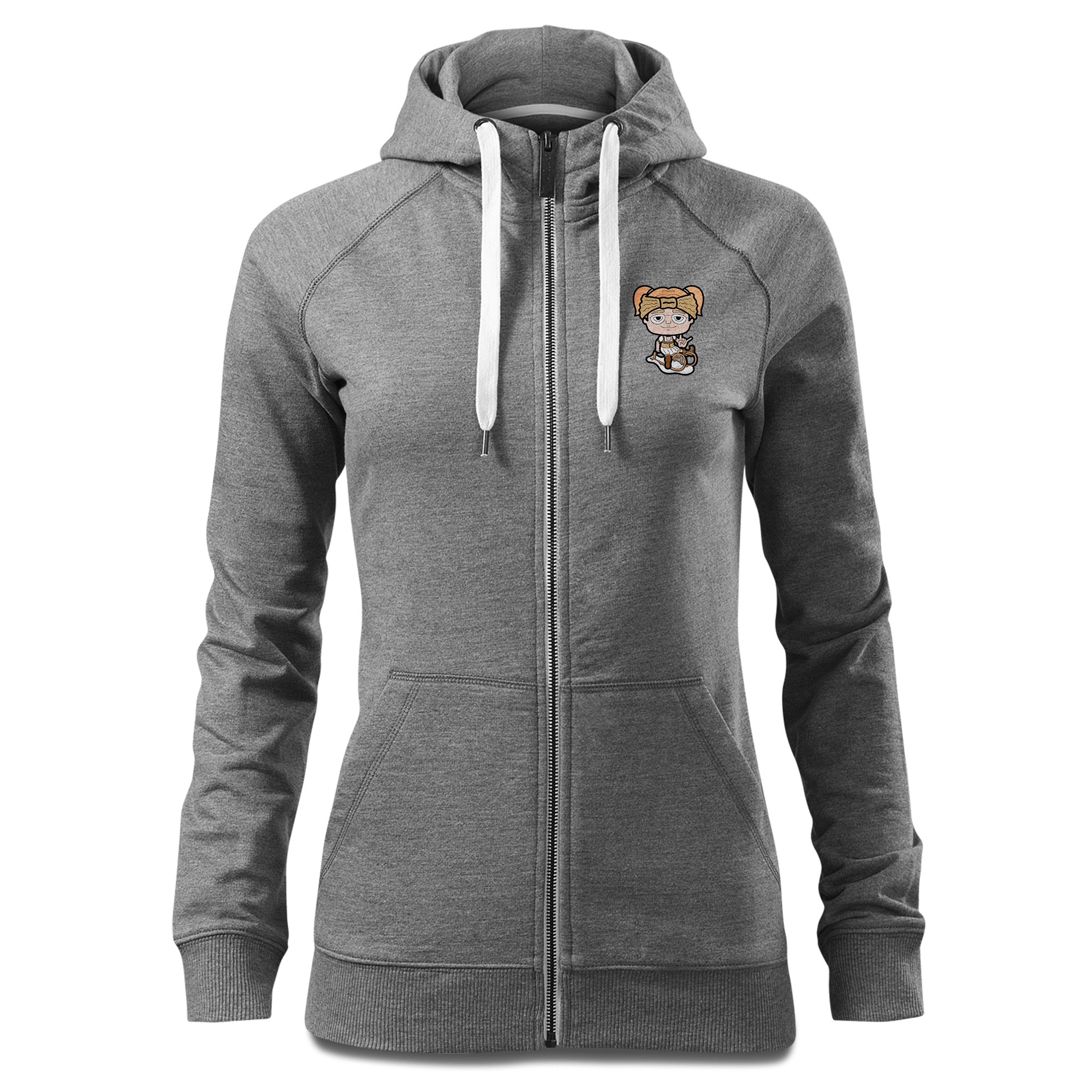 Die Jung Sinzerin Winter Edition Sweatshirt Zip Hoody Damen Grau Meliert Kreut Front
