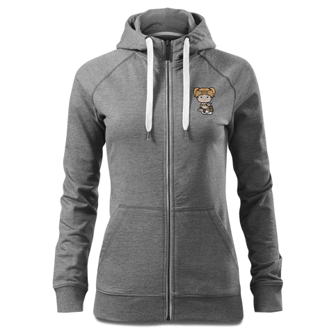 Die Jung Sinzerin Winter Edition Sweatshirt Zip Hoody Damen Grau Meliert Kreut Front
