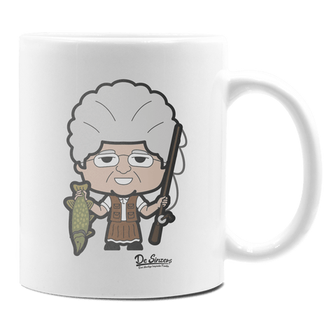 Die Oid Sinzerin Angler Keramik Kaffeetasse 330ml Weiss Rampoldplatte Front