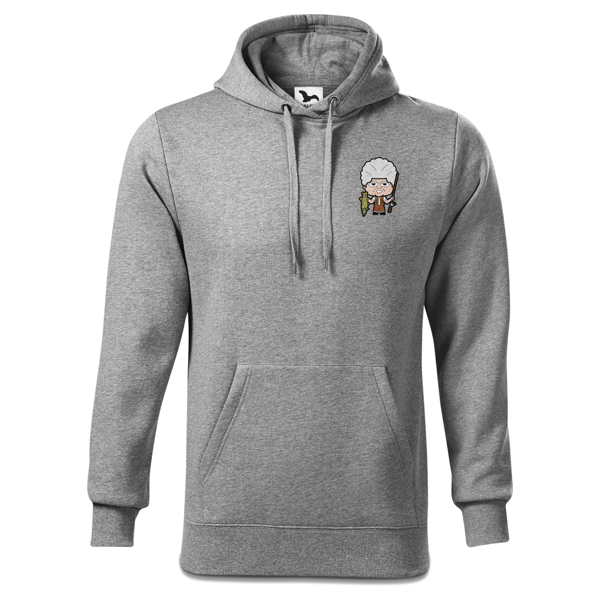 Die Oid Sinzerin Angler Sweatshirt Hoody Herren Grau Meliert Puster Front