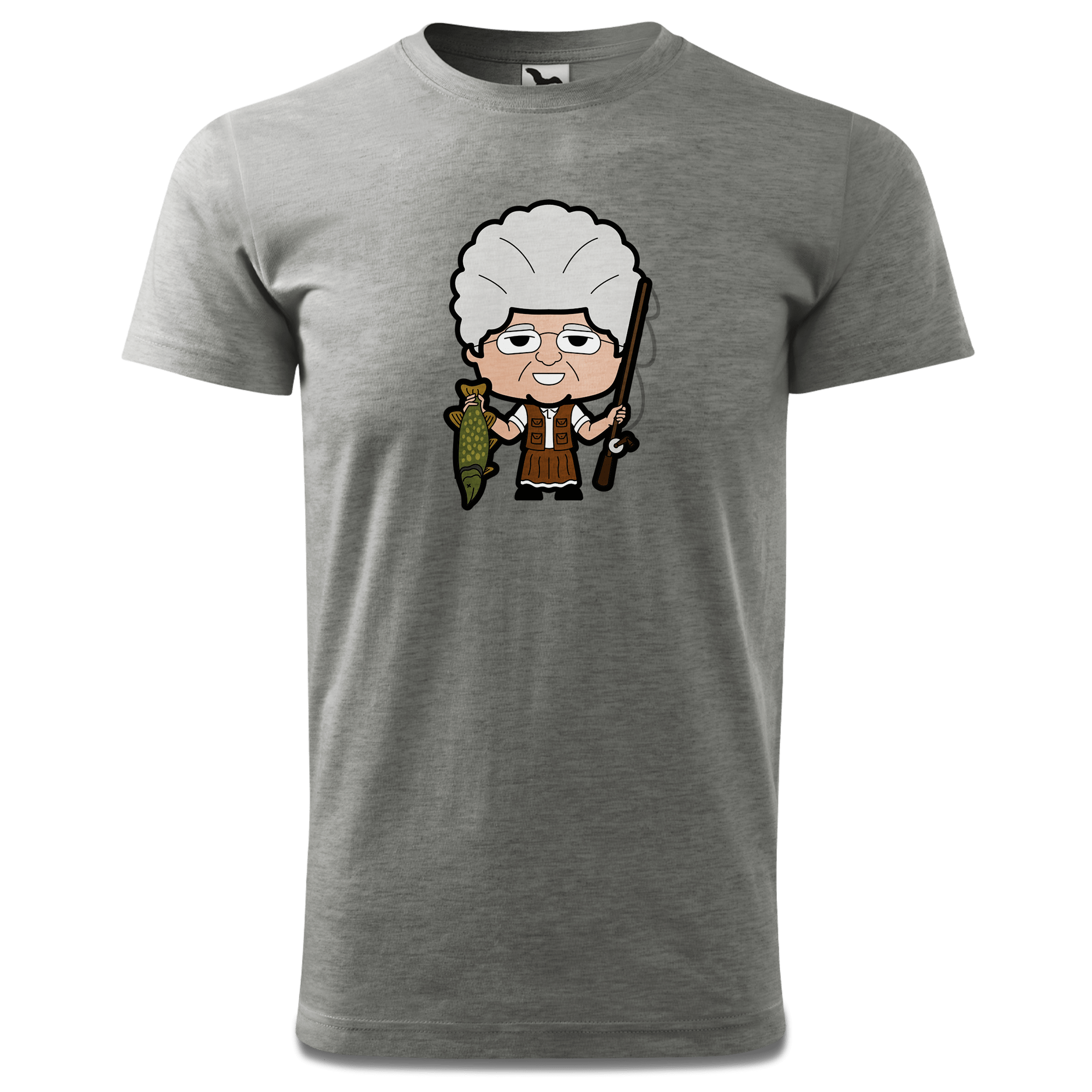 Die Oid Sinzerin Angler T Shirt Herren Grau Meliert Hofau Front