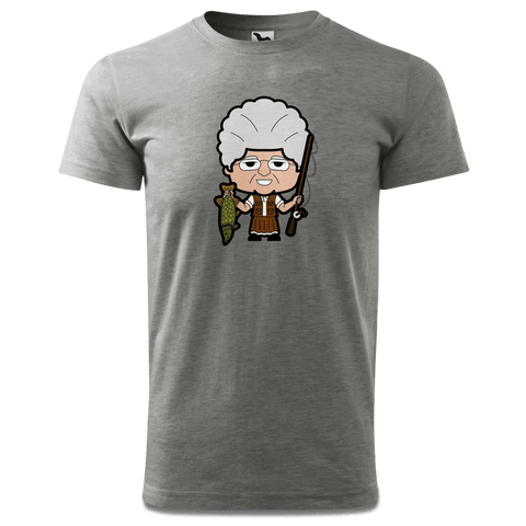 Die Oid Sinzerin Angler T Shirt Herren Grau Meliert Hofau Front