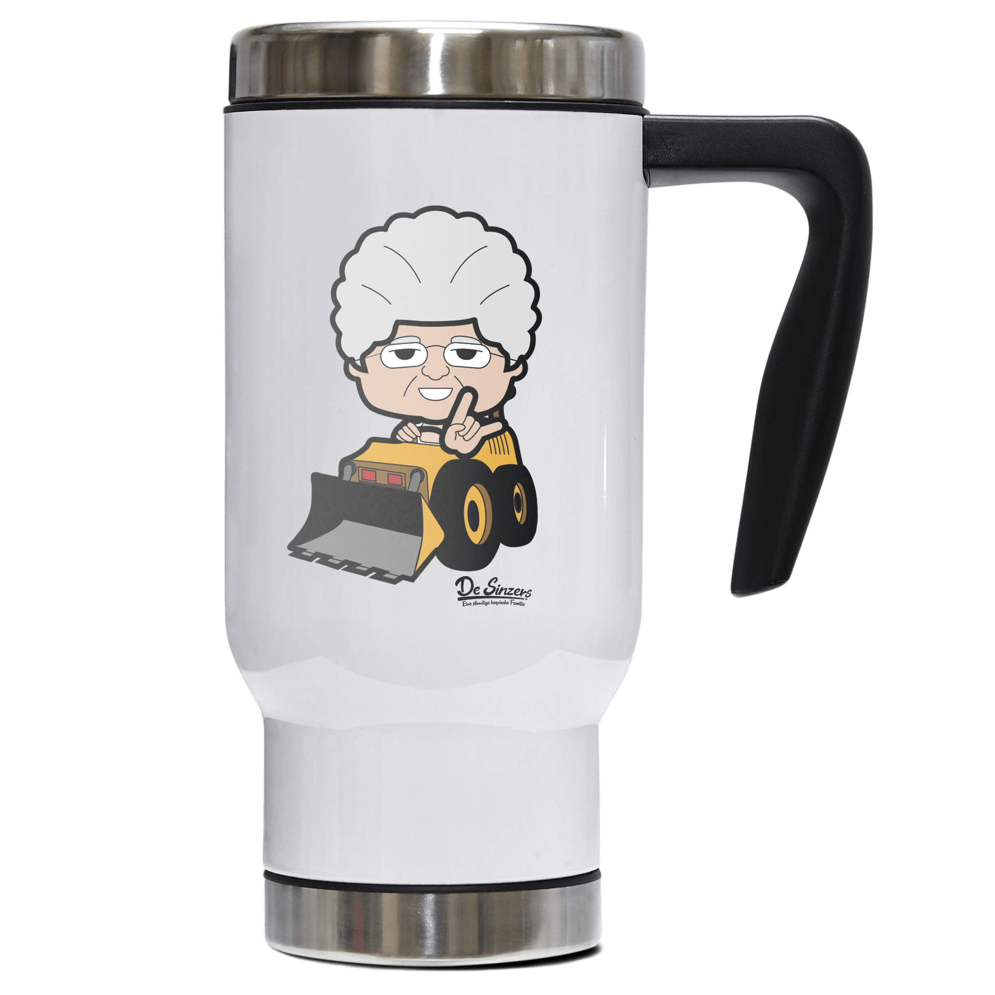 Die Oid Sinzerin Baggerfahrer Edelstahl Thermobecher To Go 500ml Weiss Kindlwand Front