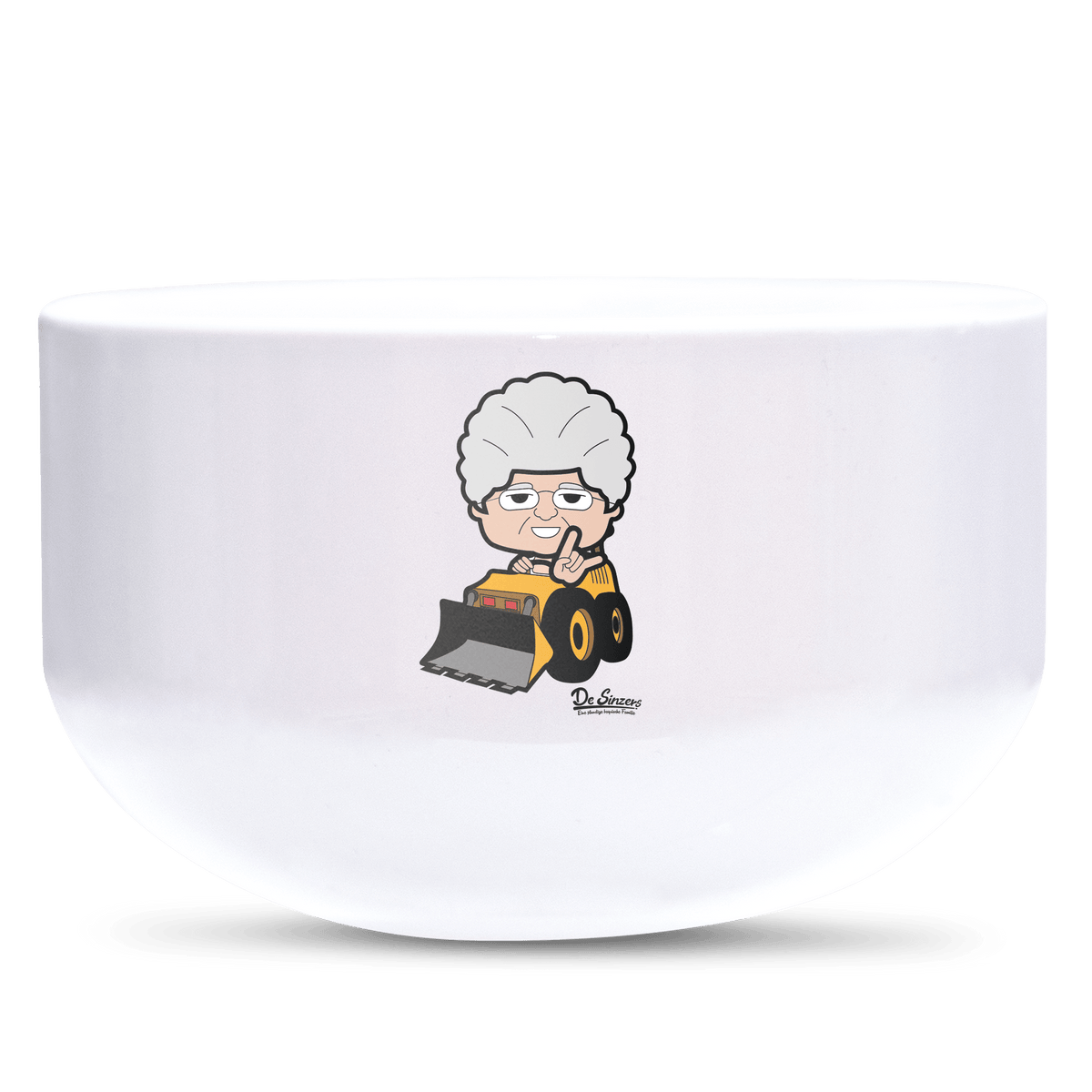 Die Oid Sinzerin Baggerfahrer Keramik Mueslischale Weiss 600ml Staffelberg Front