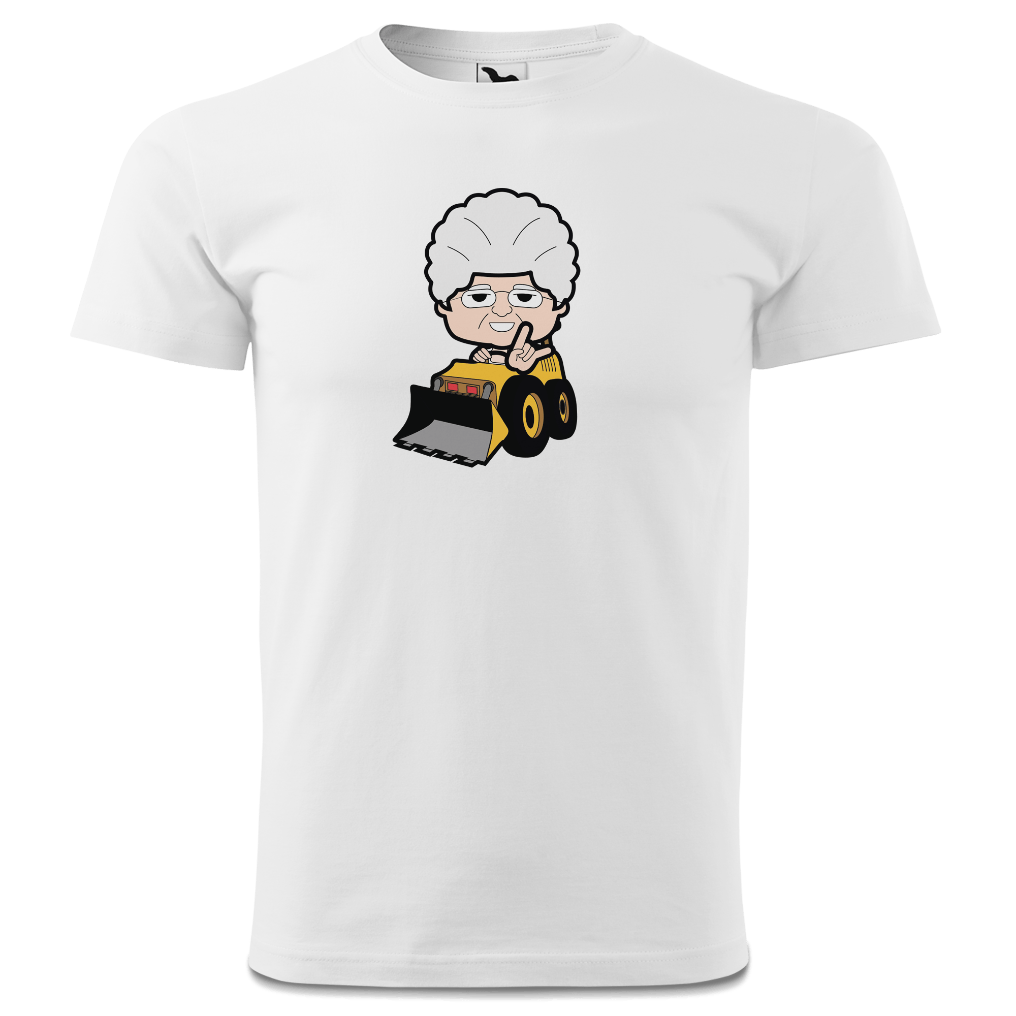 Die Oid Sinzerin Baggerfahrer T Shirt Herren Weiss Landl Front