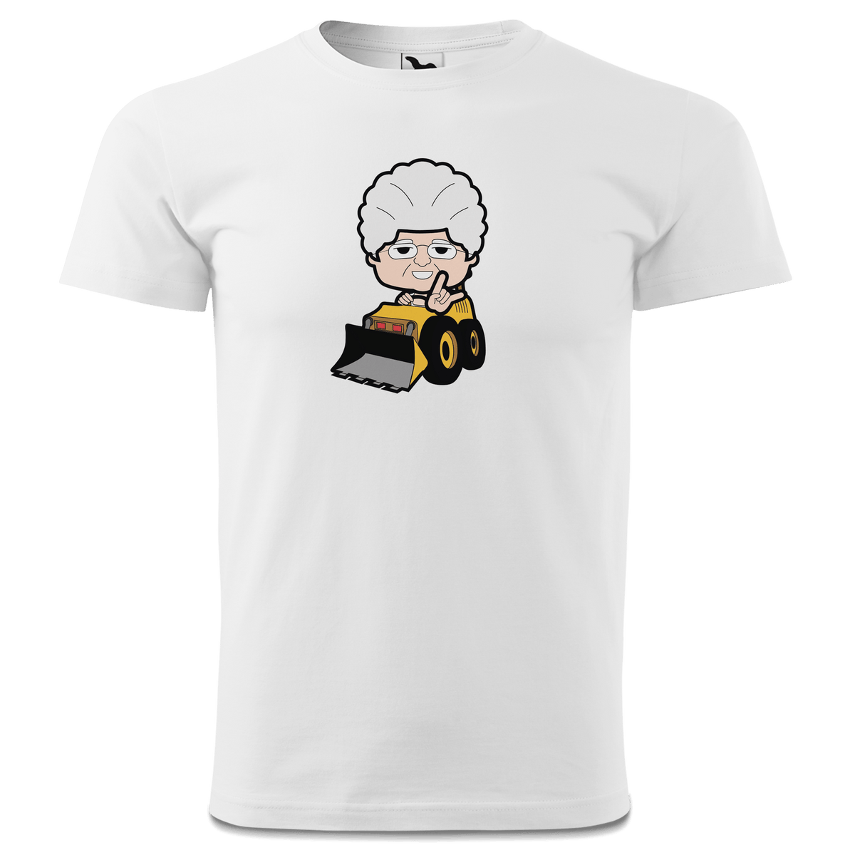 Die Oid Sinzerin Baggerfahrer T Shirt Herren Weiss Landl Front