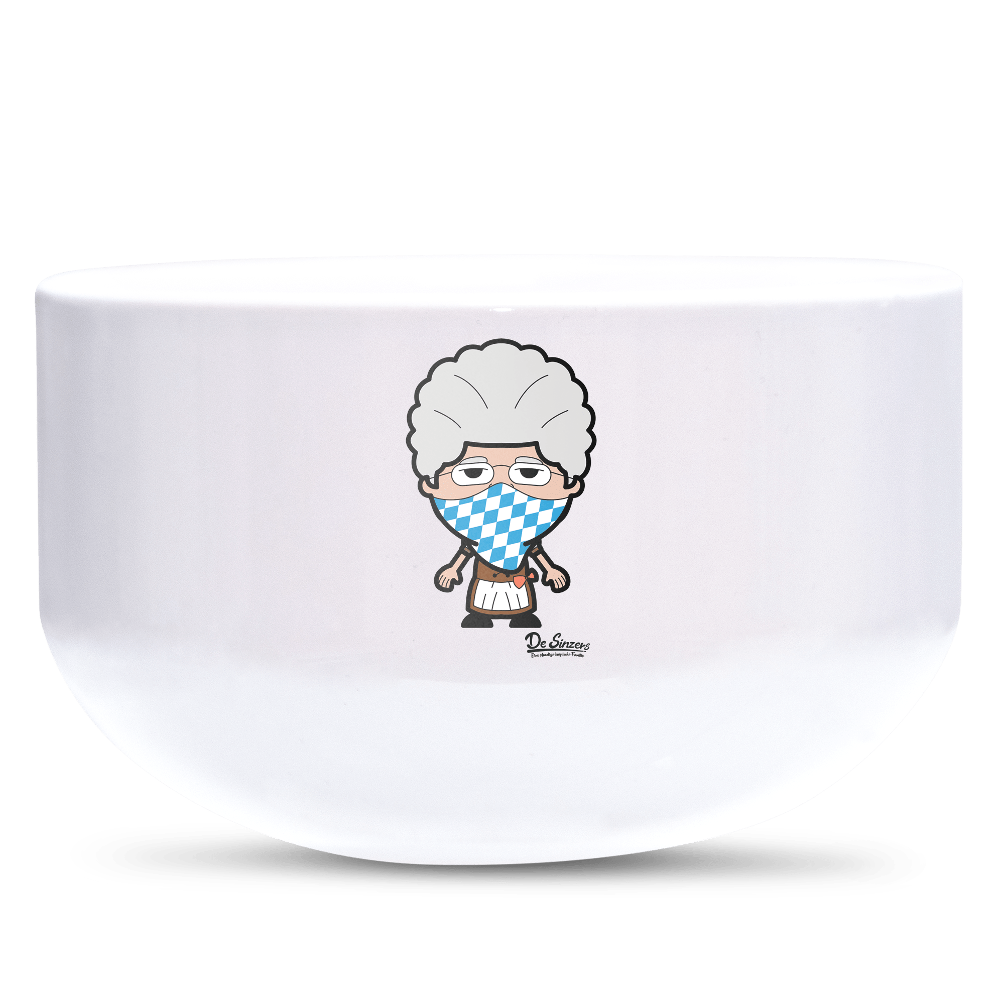 Die Oid Sinzerin Bayrisches Mundtuch Keramik Mueslischale Weiss 600ml Staffelberg Front