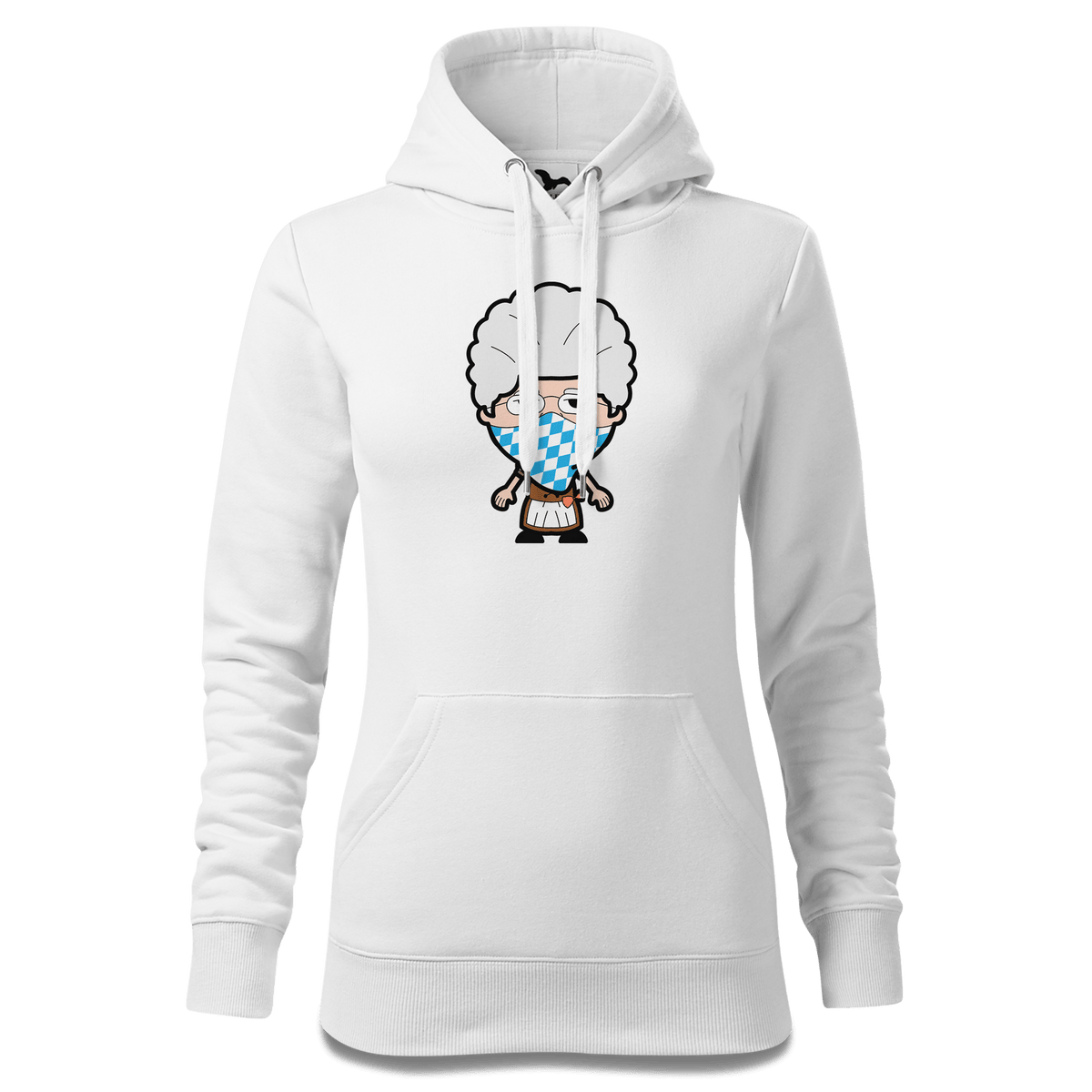 Die Oid Sinzerin Bayrisches Mundtuch Sweatshirt Hoody Damen Weiss Eckenholz Front