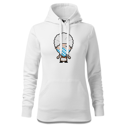 Die Oid Sinzerin Bayrisches Mundtuch Sweatshirt Hoody Damen Weiss Eckenholz Front