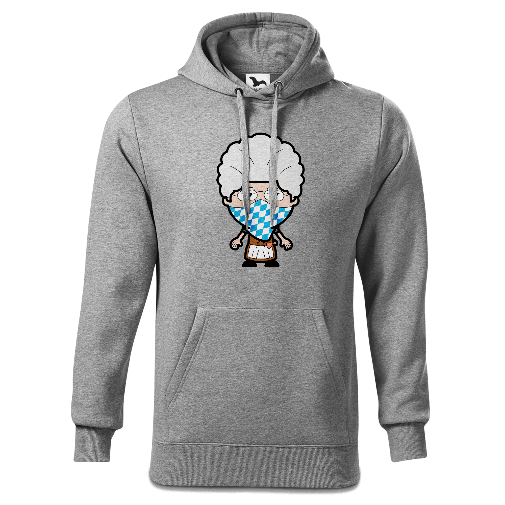 Die Oid Sinzerin Bayrisches Mundtuch Sweatshirt Hoody Herren Grau Meliert Pulvermuehle Front