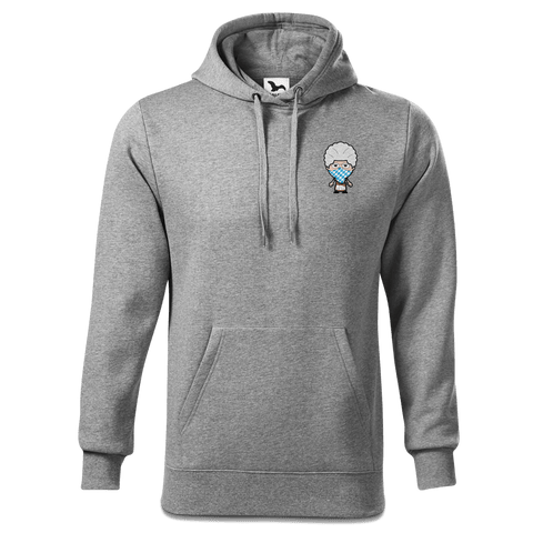 Die Oid Sinzerin Bayrisches Mundtuch Sweatshirt Hoody Herren Grau Meliert Puster Front