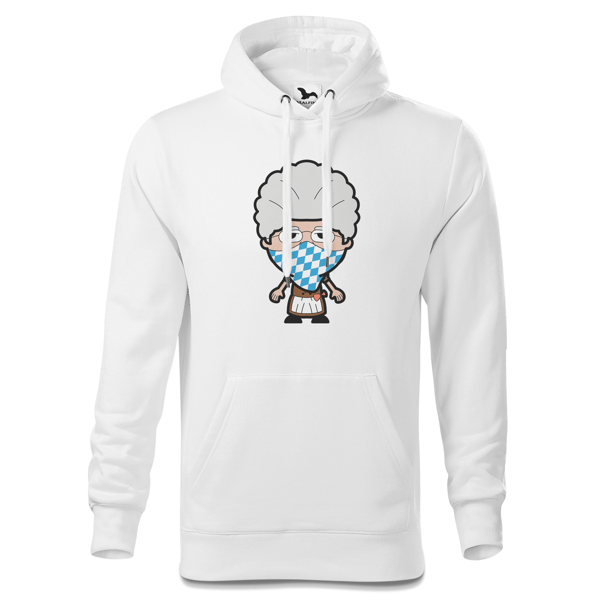 Die Oid Sinzerin Bayrisches Mundtuch Sweatshirt Hoody Herren Weiss Reikering Front