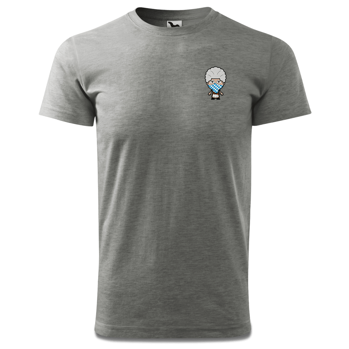 Die Oid Sinzerin Bayrisches Mundtuch T Shirt Herren Grau Meliert Hofleiten Front