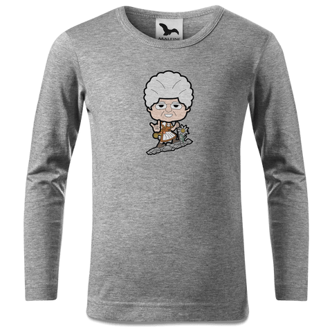 Die Oid Sinzerin Bergsteiger Longsleeve Kinder Grau Meliert Waldering Front