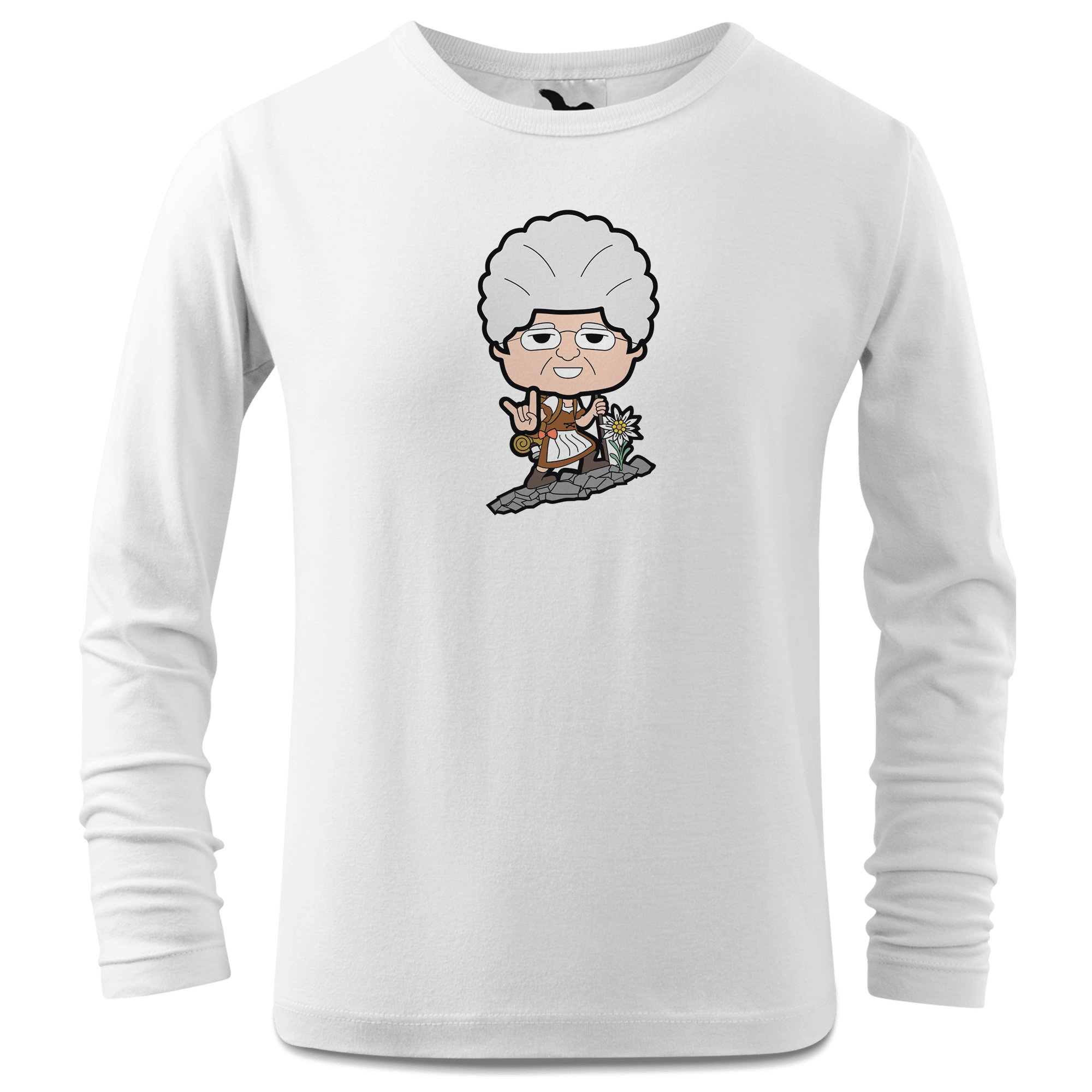 Die Oid Sinzerin Bergsteiger Longsleeve Kinder Weiss Westerndorf Front