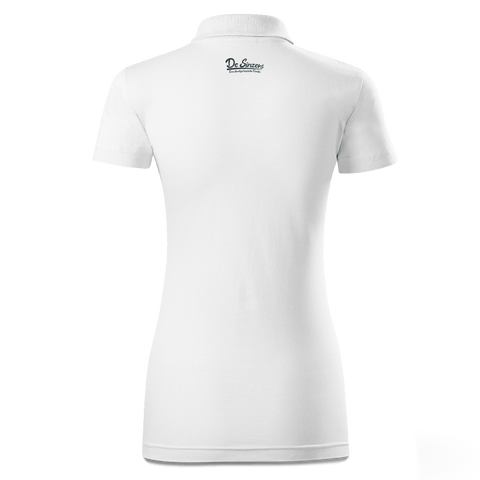Die Oid Sinzerin Bergsteiger Polo Shirt Damen Weiss Simser Weg Back