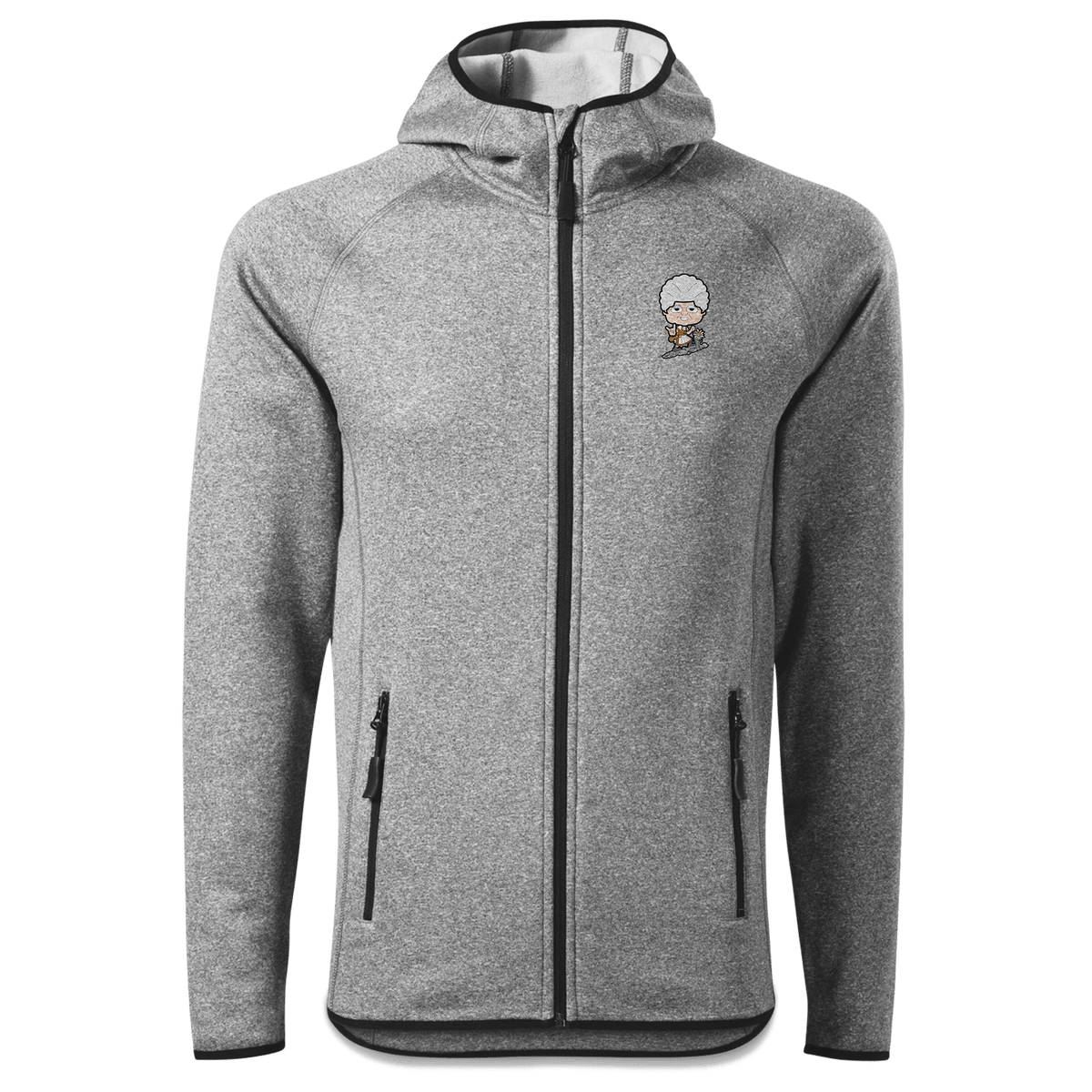 Die Oid Sinzerin Bergsteiger Stretch Fleece Herren Grau Meliert Oed Front