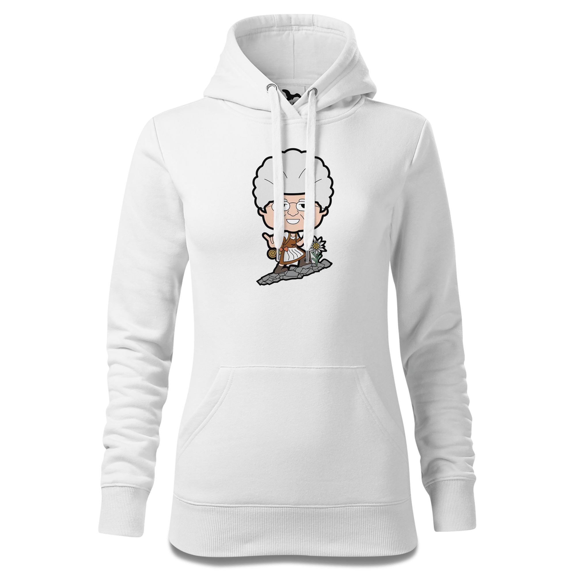 Die Oid Sinzerin Bergsteiger Sweatshirt Hoody Damen Weiss Eckenholz Front