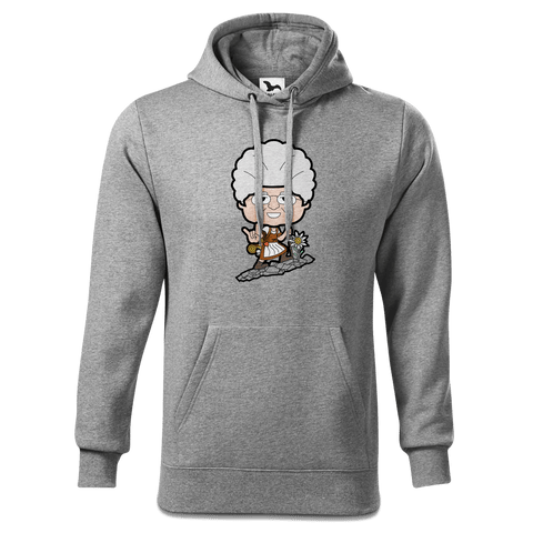 Die Oid Sinzerin Bergsteiger Sweatshirt Hoody Herren Grau Meliert Pulvermuehle Front