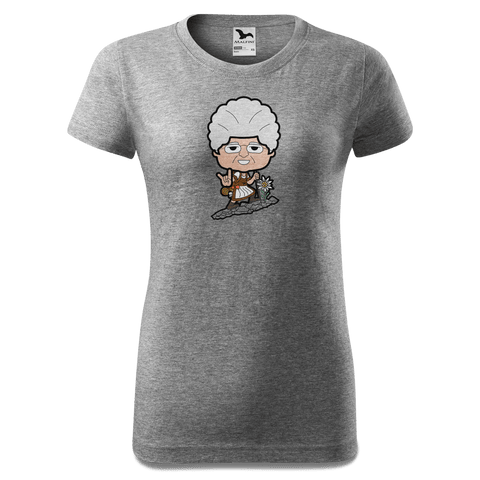 Die Oid Sinzerin Bergsteiger T Shirt Damen Grau Meliert Schlossberg Front