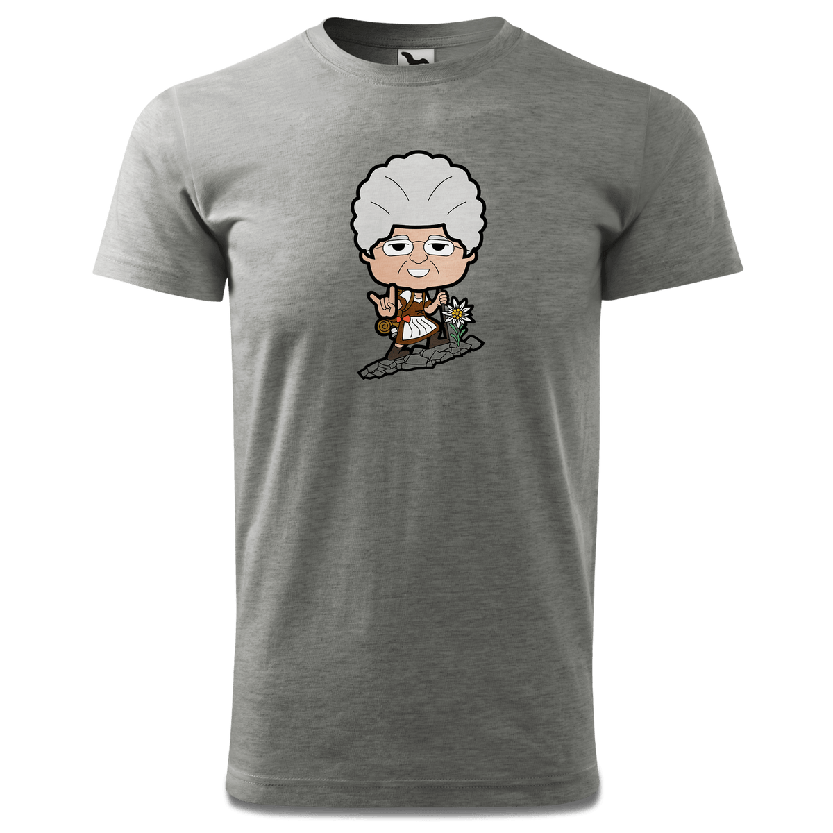 Die Oid Sinzerin Bergsteiger T Shirt Herren Grau Meliert Hofau Front