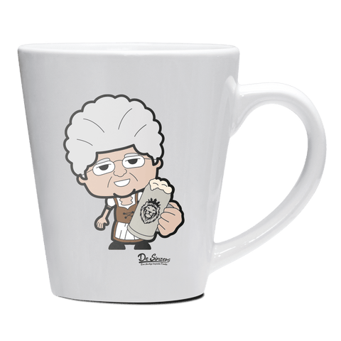 Die Oid Sinzerin Bier Keramik Kaffeetasse 200ml Weiss Herzogstand Front