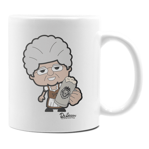 Die Oid Sinzerin Bier Keramik Kaffeetasse 330ml Weiss Rampoldplatte Front