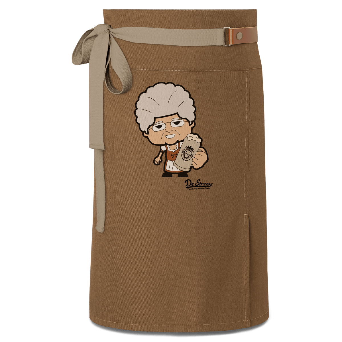 Die Oid Sinzerin Bier Schuerze Vorbinder Braun Haidham Front