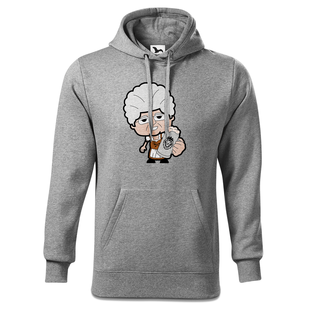 Die Oid Sinzerin Bier Sweatshirt Hoody Herren Grau Meliert Pulvermuehle Front