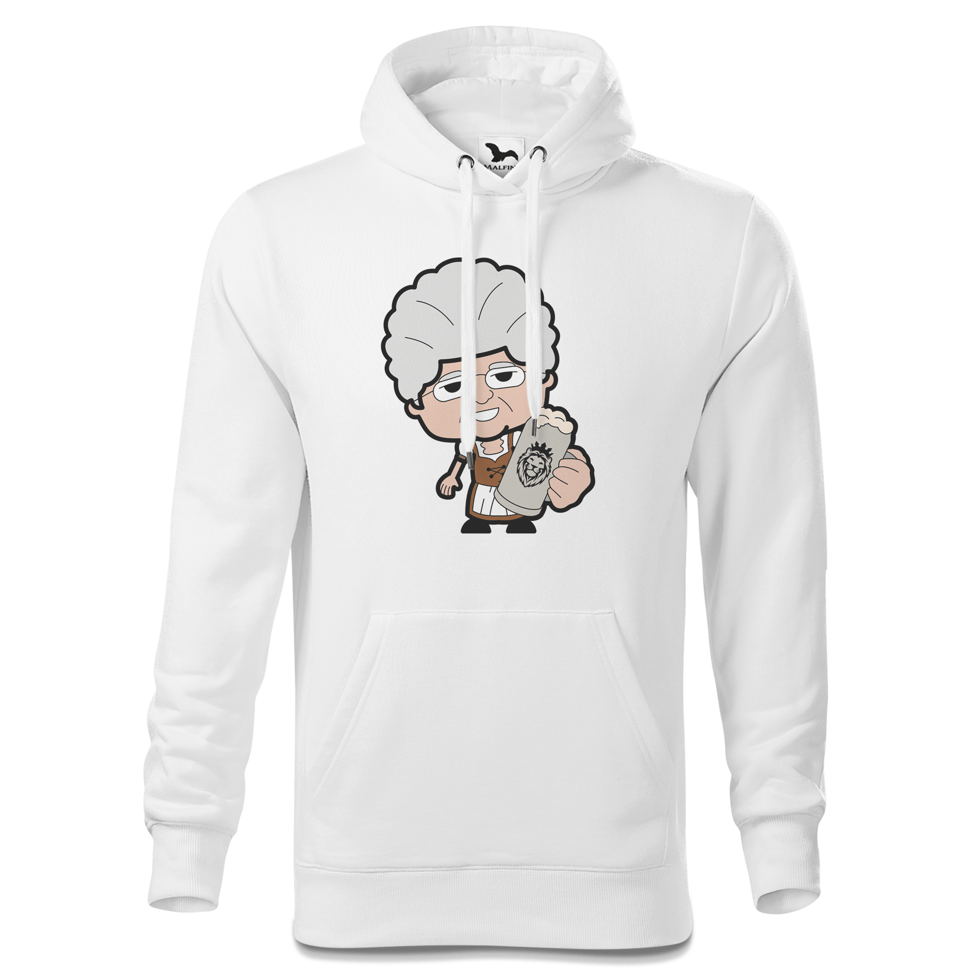 Die Oid Sinzerin Bier Sweatshirt Hoody Herren Weiss Reikering Front