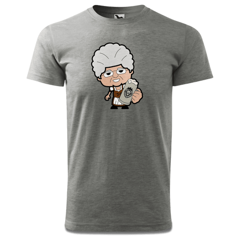 Die Oid Sinzerin Bier T Shirt Herren Grau Meliert Hofau Front