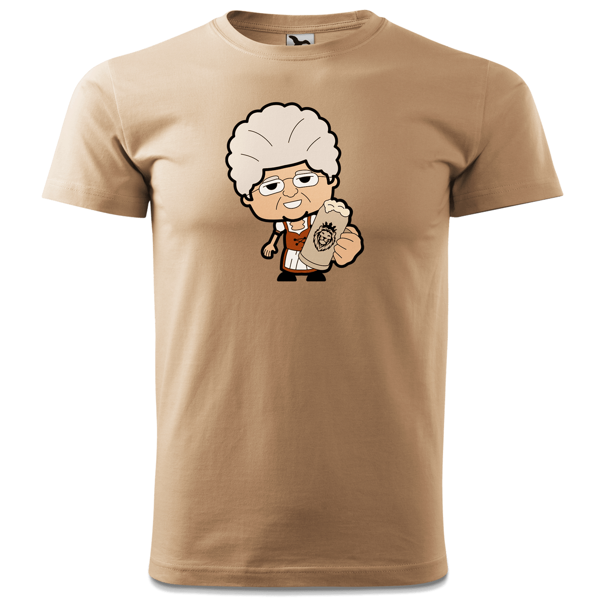 Die Oid Sinzerin Bier T Shirt Herren Sand Hofmuehle Front