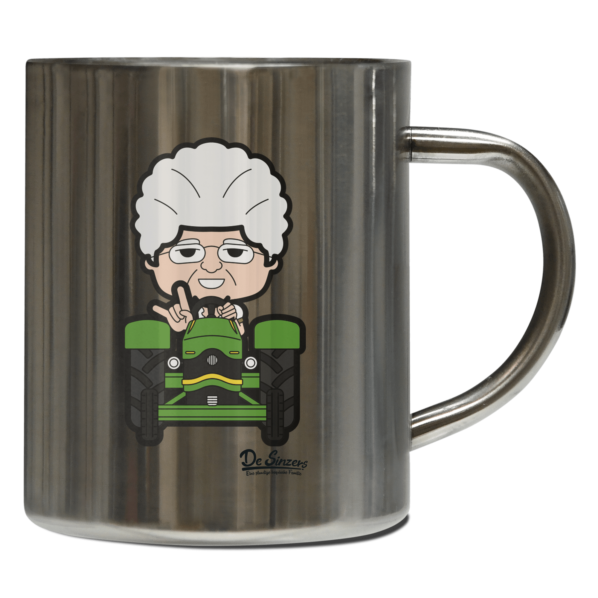 Die Oid Sinzerin Bulldog Edelstahl Kaffeetasse 400ml Grosser Arber Front 1