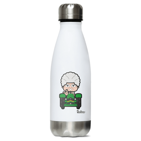 Die Oid Sinzerin Bulldog Edelstahl Thermoflasche 350ml Weiss Silber Kreuzspitze Front