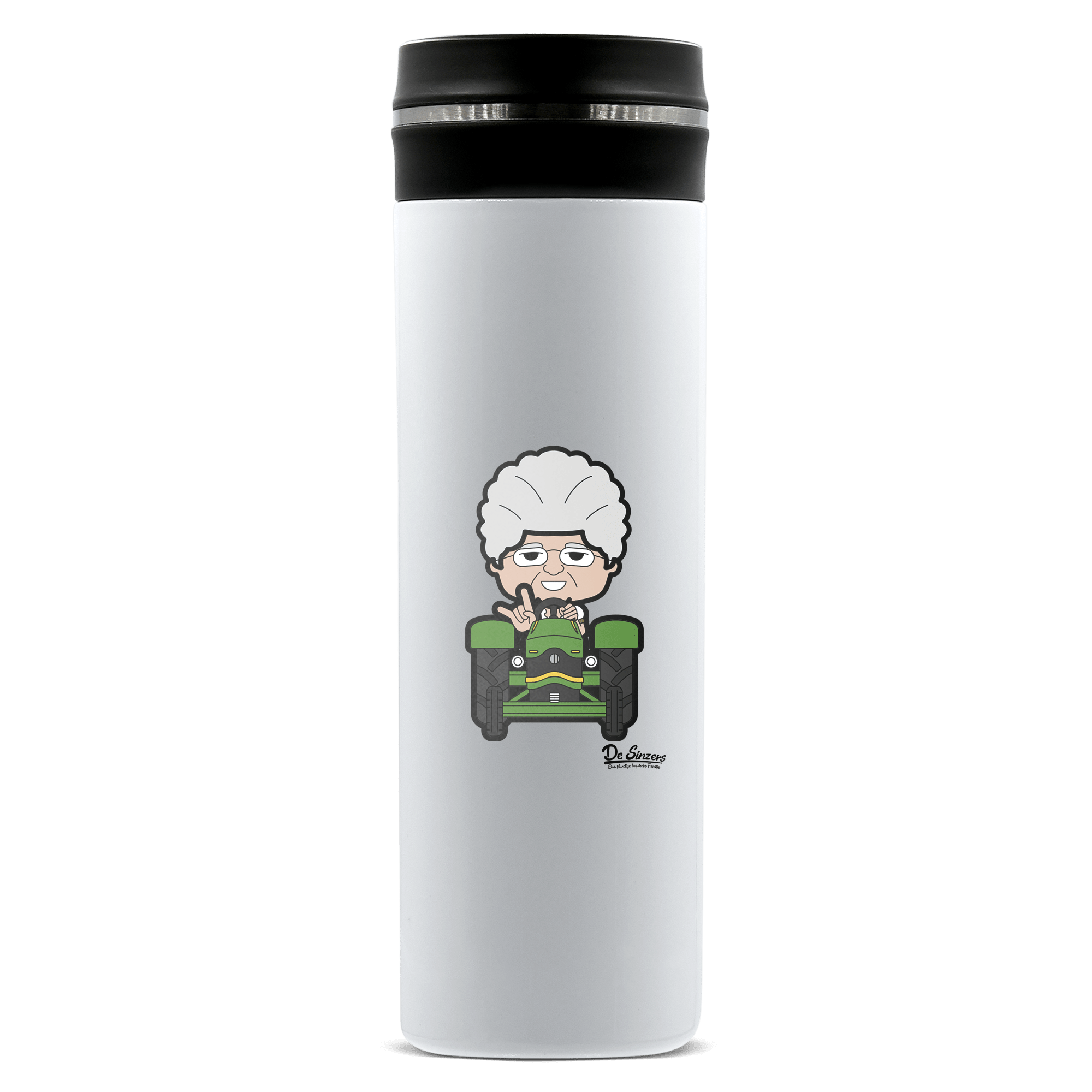 Die Oid Sinzerin Bulldog Edelstahl Thermoflasche 450ml Weiss Geigelstein Front