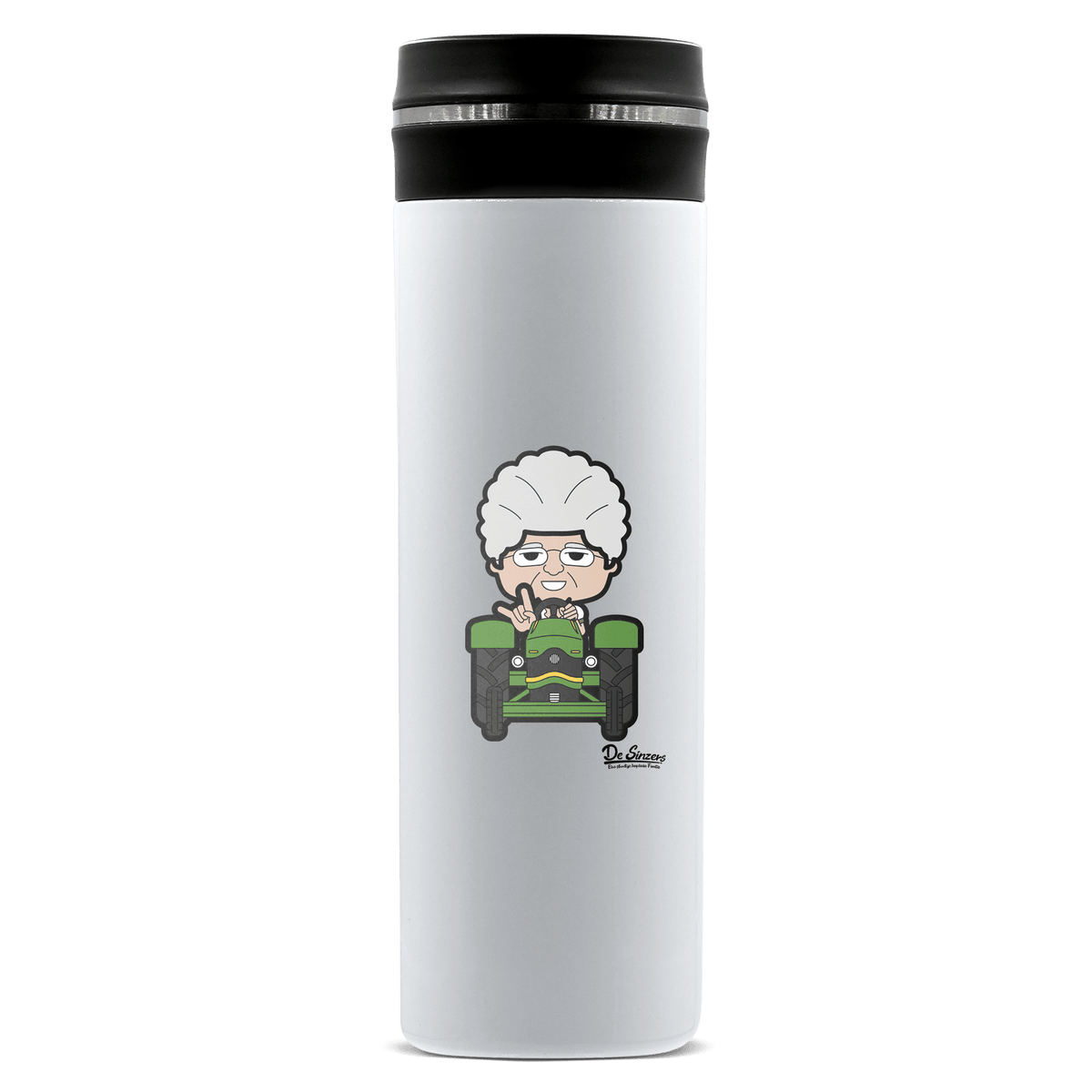 Die Oid Sinzerin Bulldog Edelstahl Thermoflasche 450ml Weiss Geigelstein Front
