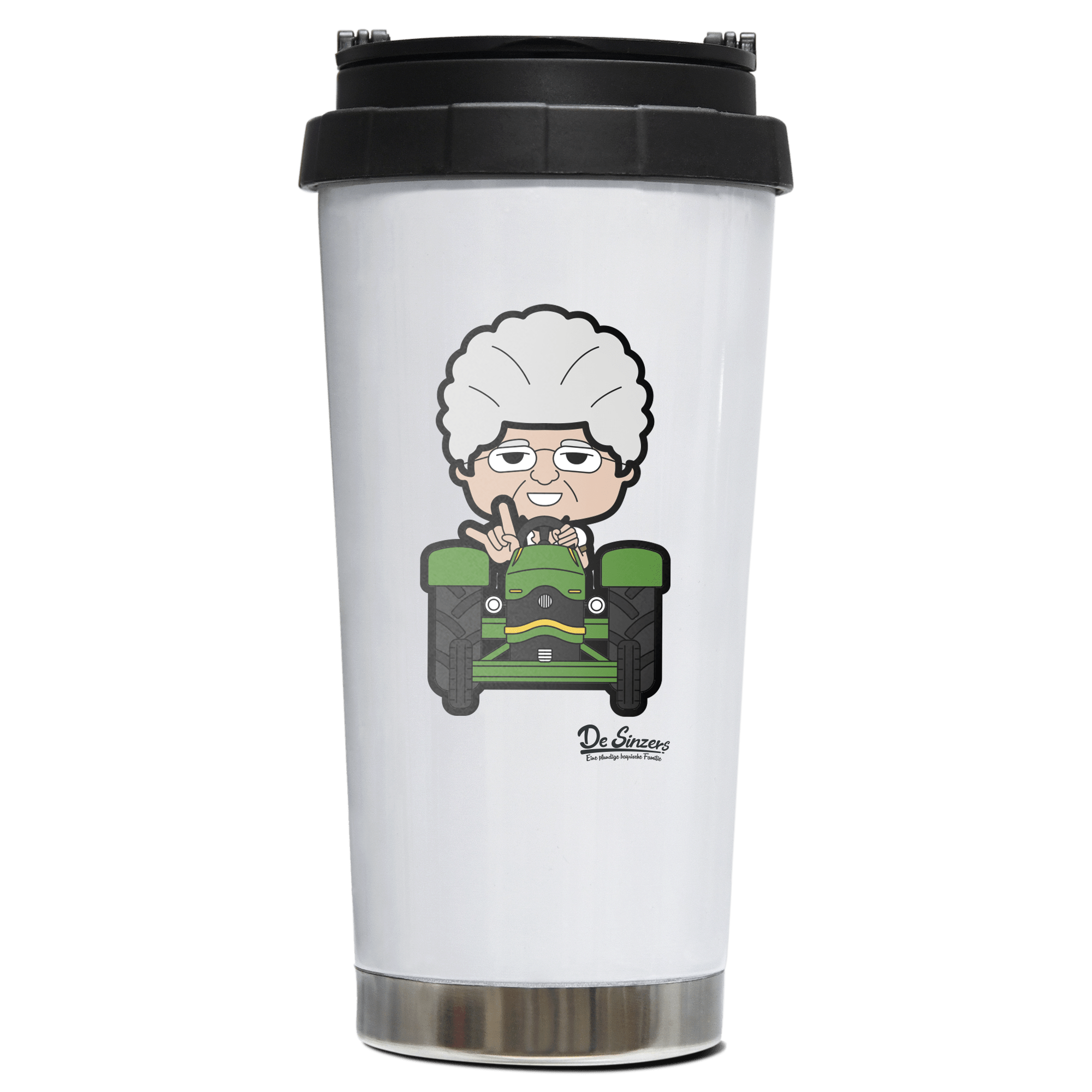 Die Oid Sinzerin Bulldog Edelstahl Trinkbecher To Go 470ml Weiss Wildbarren Front