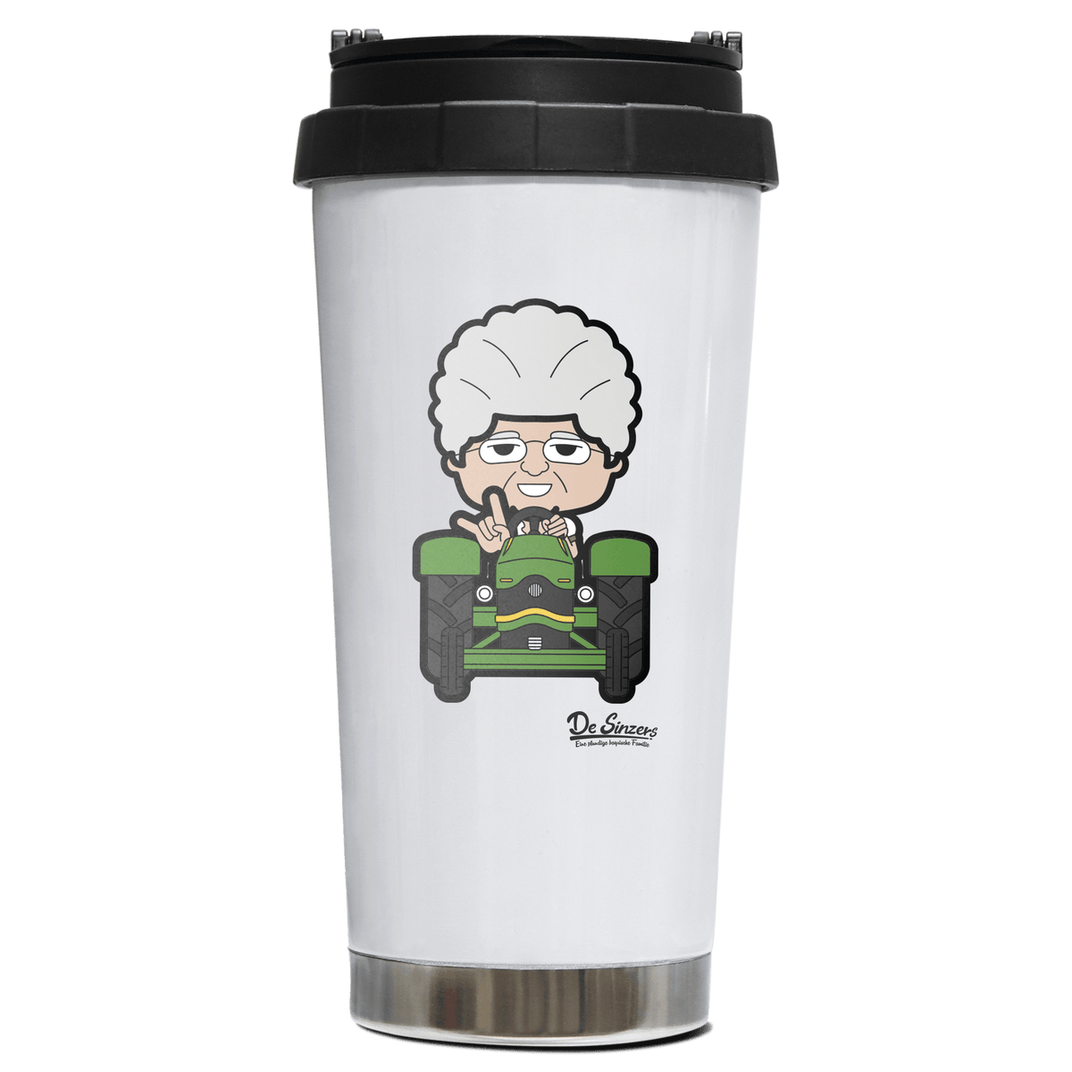 Die Oid Sinzerin Bulldog Edelstahl Trinkbecher To Go 470ml Weiss Wildbarren Front