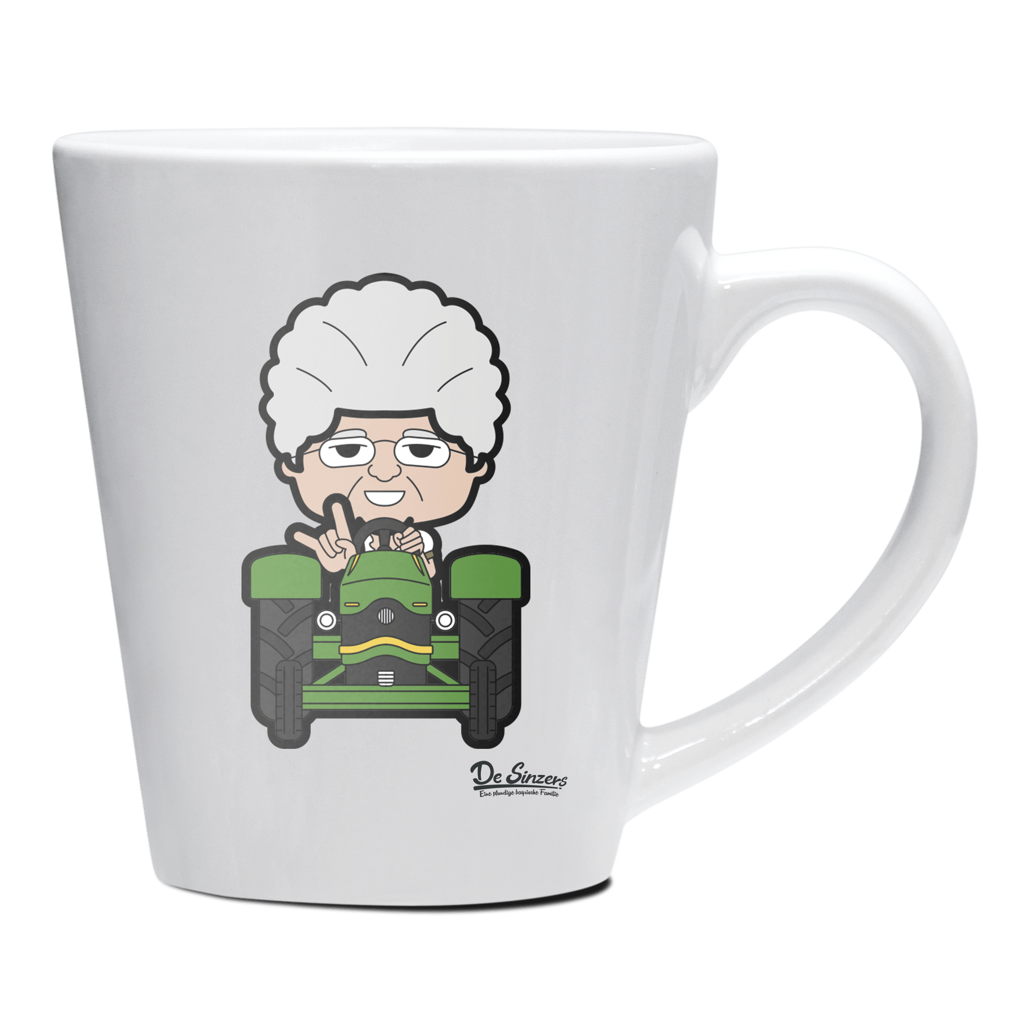 Die Oid Sinzerin Bulldog Keramik Kaffeetasse 200ml Weiss Herzogstand Front