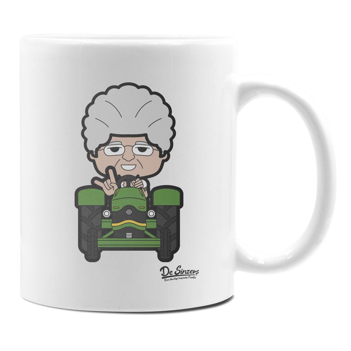 Die Oid Sinzerin Bulldog Keramik Kaffeetasse 330ml Weiss Rampoldplatte Front