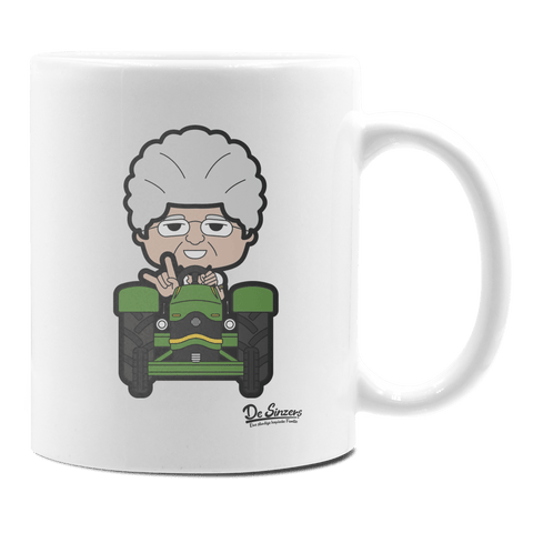 Die Oid Sinzerin Bulldog Keramik Kaffeetasse 330ml Weiss Rampoldplatte Front