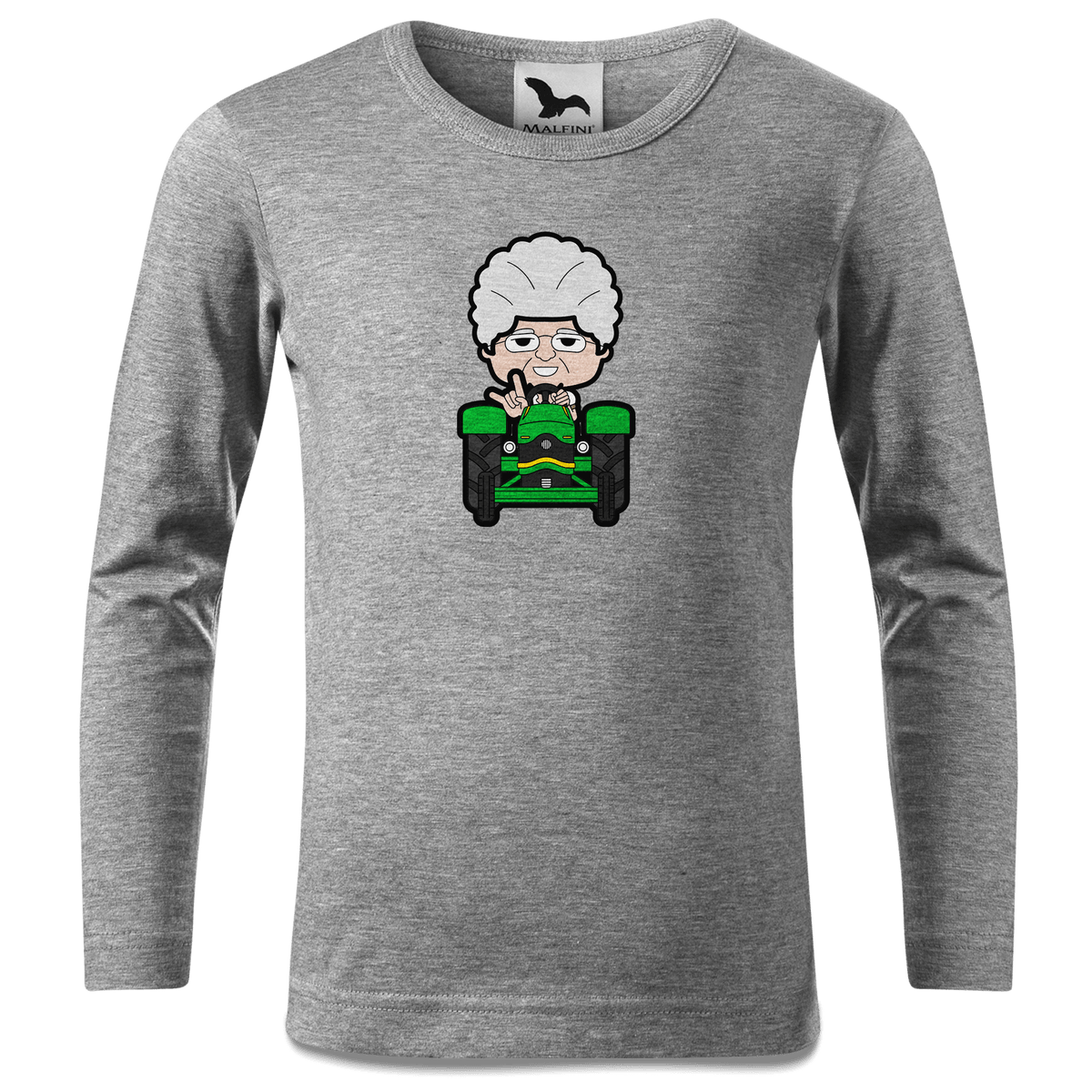 Die Oid Sinzerin Bulldog Longsleeve Kinder Grau Meliert Waldering Front