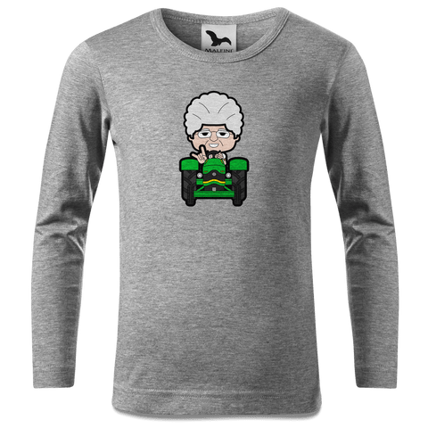 Die Oid Sinzerin Bulldog Longsleeve Kinder Grau Meliert Waldering Front