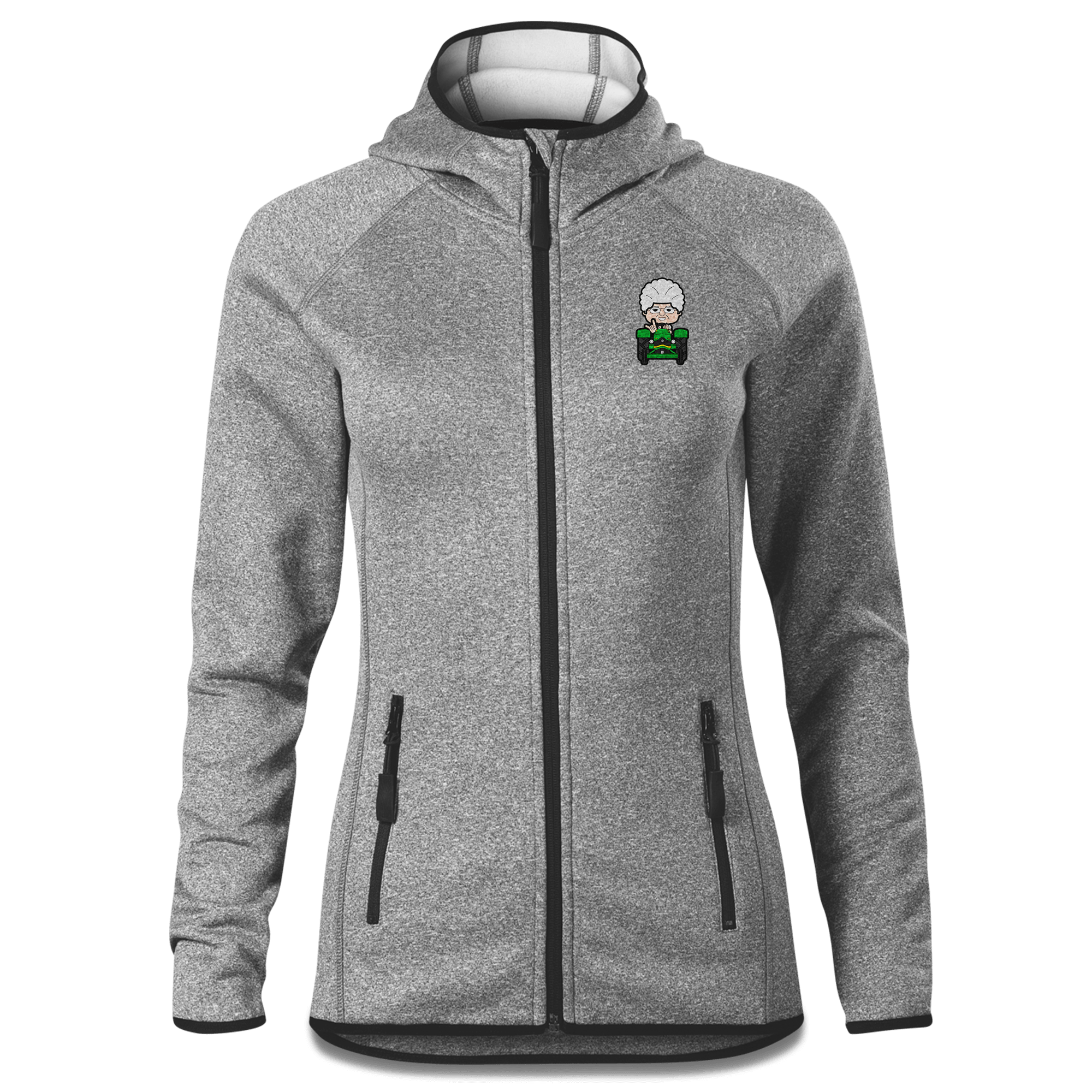 Die Oid Sinzerin Bulldog Stretch Fleece Damen Grau Meliert Krottenhausmuehle Front