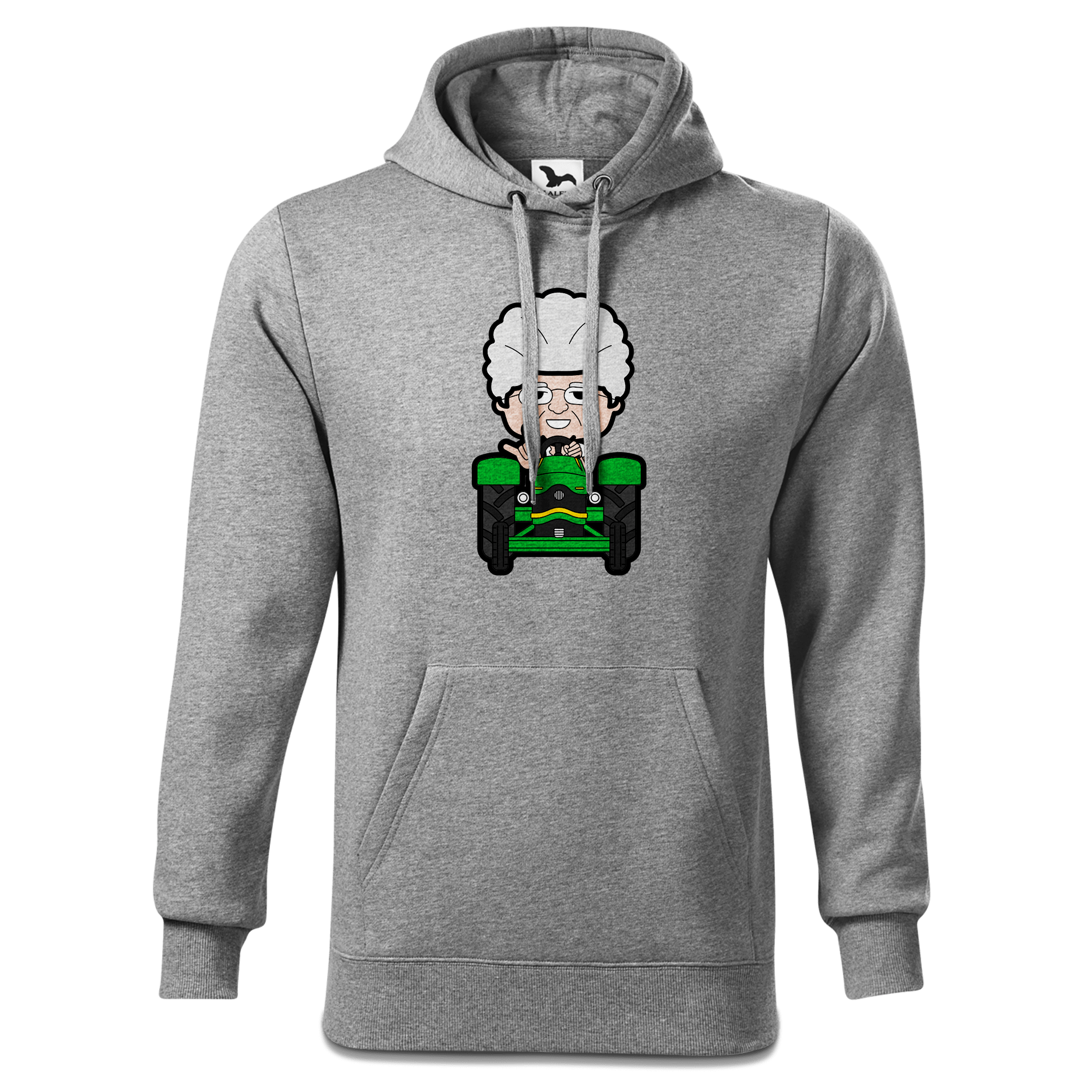 Die Oid Sinzerin Bulldog Sweatshirt Hoody Herren Grau Meliert Pulvermuehle Front
