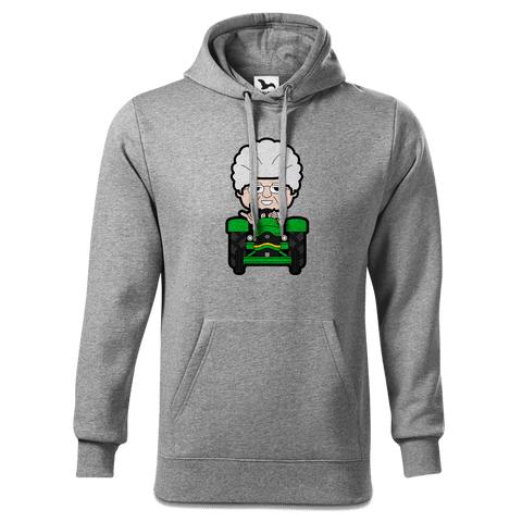 Die Oid Sinzerin Bulldog Sweatshirt Hoody Herren Grau Meliert Pulvermuehle Front