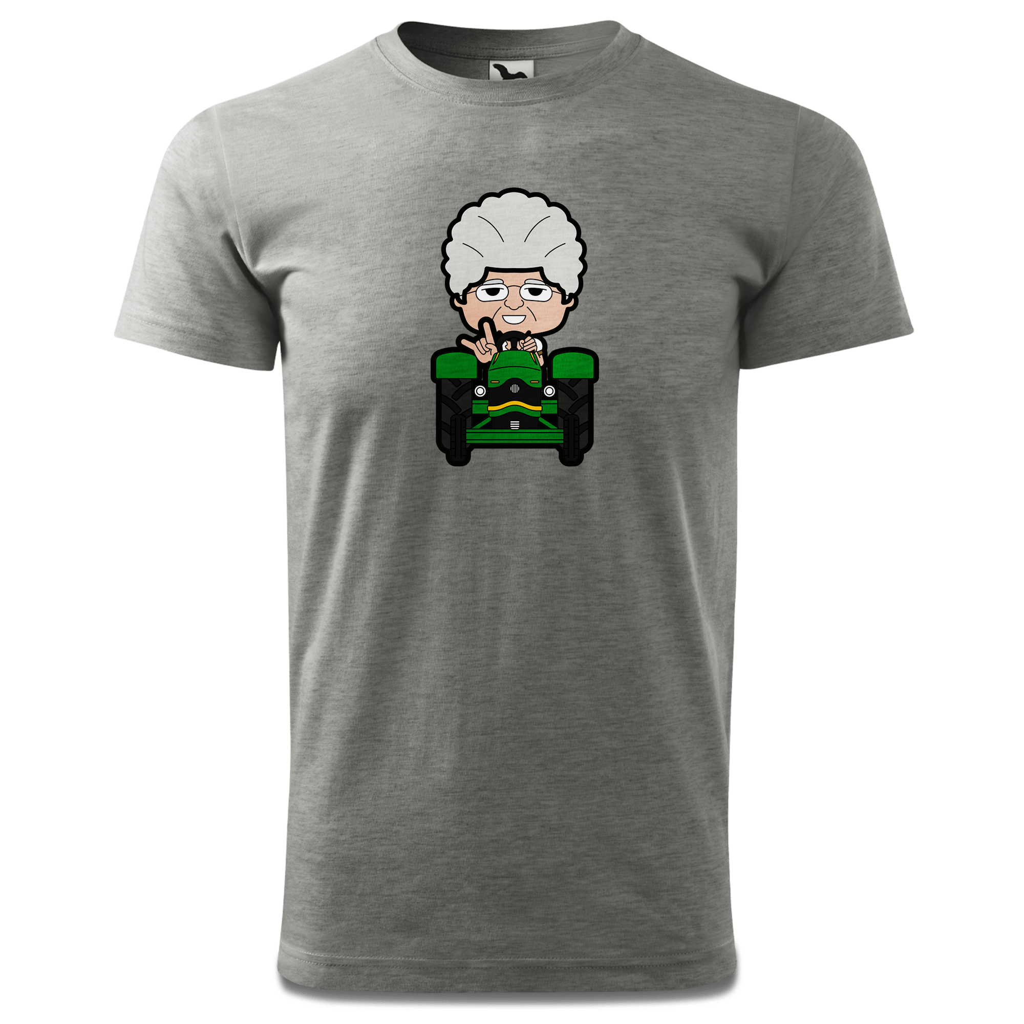 Die Oid Sinzerin Bulldog T Shirt Herren Grau Meliert Hofau Front