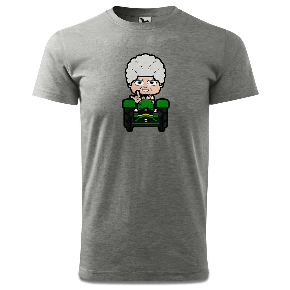 Die Oid Sinzerin Bulldog T Shirt Herren Grau Meliert Hofau Front